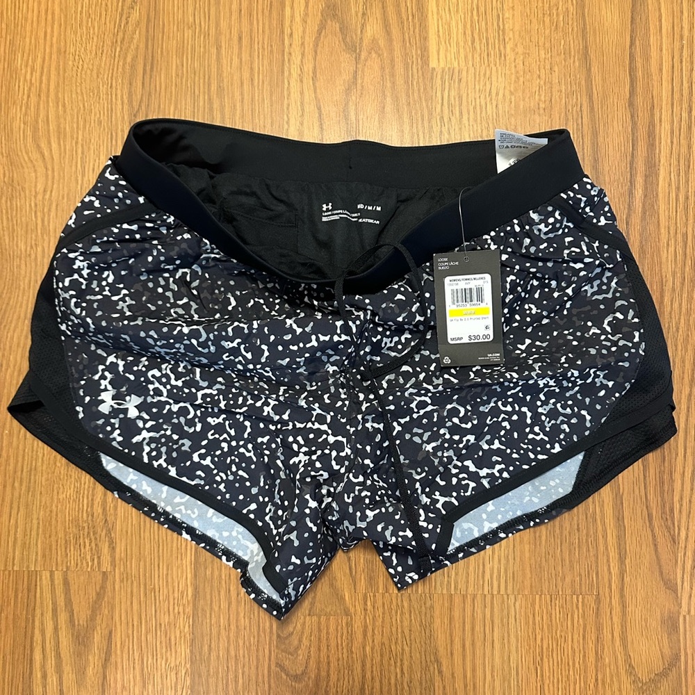 Under Armour Black and White Athletic Shorts